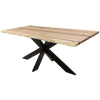 ESSTISCH in Holz, Metall 200/100/75 cm  - Eschefarben/Schwarz, Lifestyle, Holz/Metall (200/100/75cm) - Linea Natura