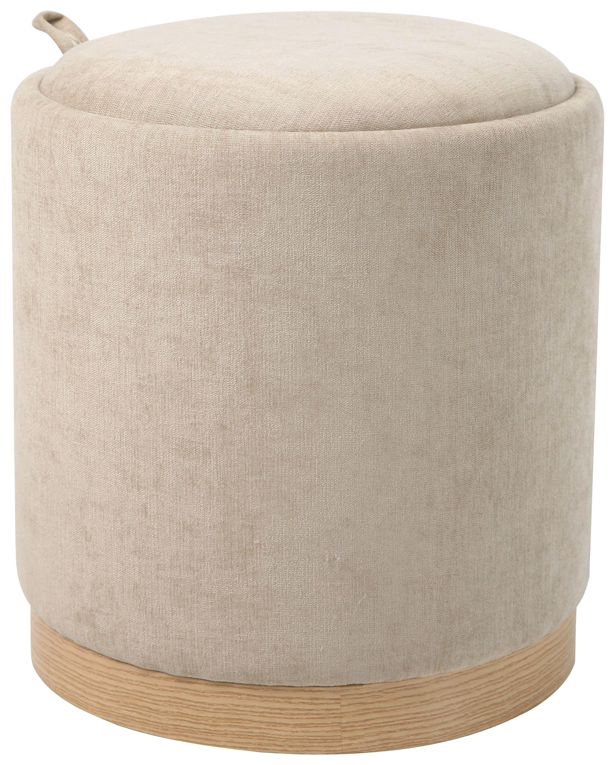 HOCKER Vliesstoff, Leinenoptik Beige  - Eichefarben/Beige, Basics, Textil/Metall (39/44/39cm) - Xora