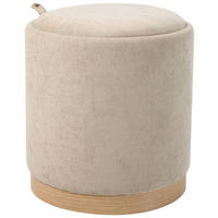 HOCKER Vliesstoff, Leinenoptik Beige  - Eichefarben/Beige, Basics, Textil/Metall (39/44/39cm) - Xora