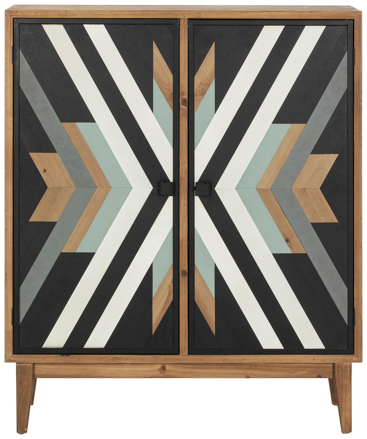 KOMMODE  in 100/120.5/42 cm  - Multicolor/Schwarz, KONVENTIONELL, Holz/Holzwerkstoff (100/120.5/42cm) - Livetastic