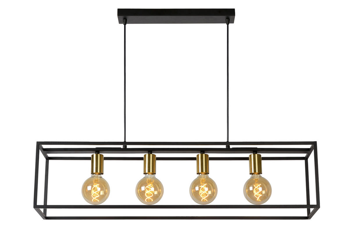HÄNGELEUCHTE 92/22/150 cm    - Schwarz, Basics, Metall (92/22/150cm) - Lucide
