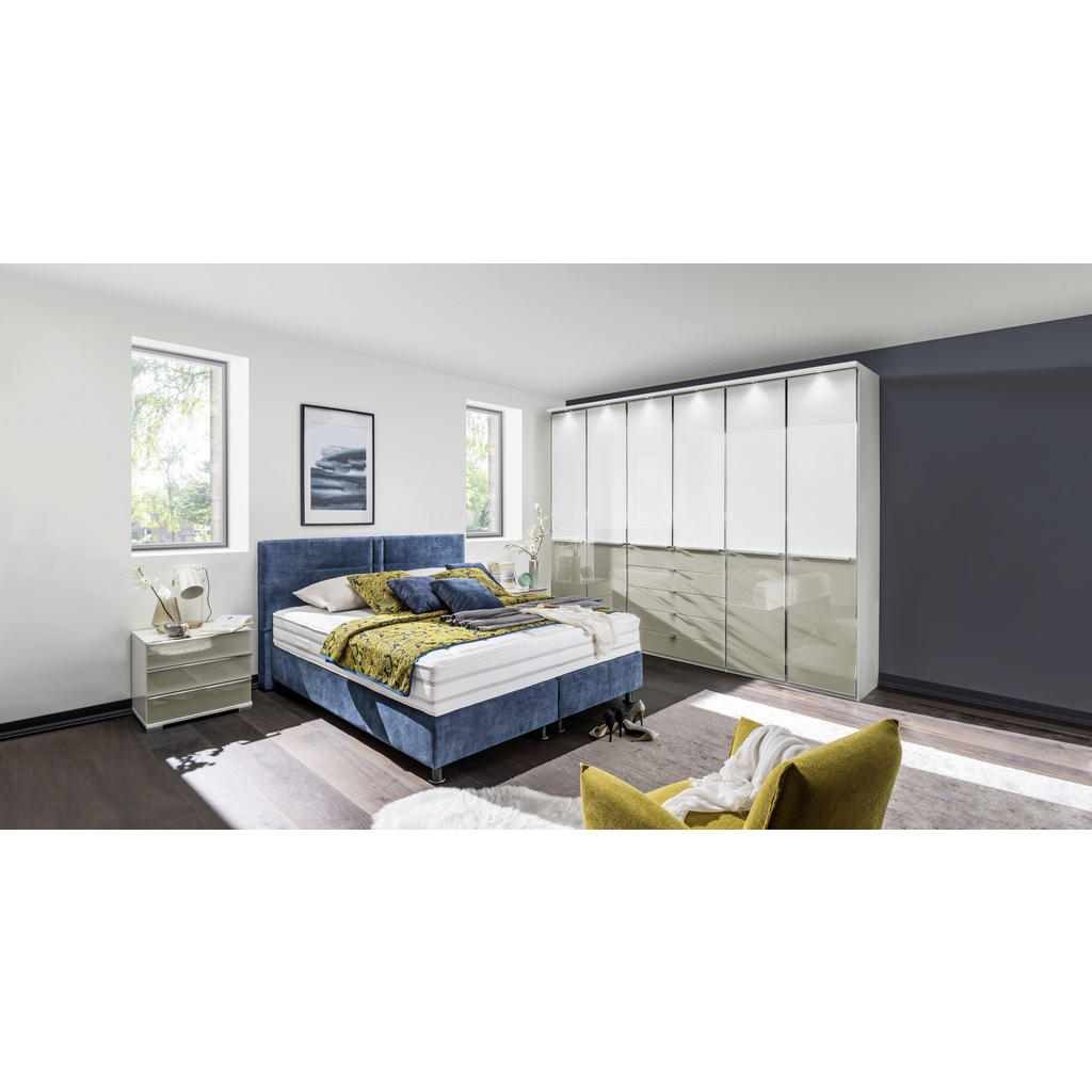 Thumbnail - Beldomo - Sleep Boxspringbett, Petrol, Textil, H2 + H3, Höhe ca. 26 cm, 180x200 cm, Goldenes M, Made in EU, Matratze, ge...