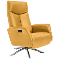 RELAXSESSEL in Leder Gelb  - Gelb/Silberfarben, Design, Leder/Metall (73/105/82cm) - Welnova