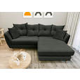 ECKSOFA Dunkelgrün Feincord  - Dunkelgrün/Buchefarben, KONVENTIONELL, Holz/Textil (211/154cm) - Carryhome