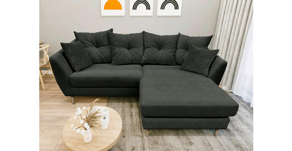ECKSOFA Dunkelgrün Feincord - Dunkelgrün/Buchefarben, KONVENTIONELL, Holz/Textil (211/154cm) - Carryhome