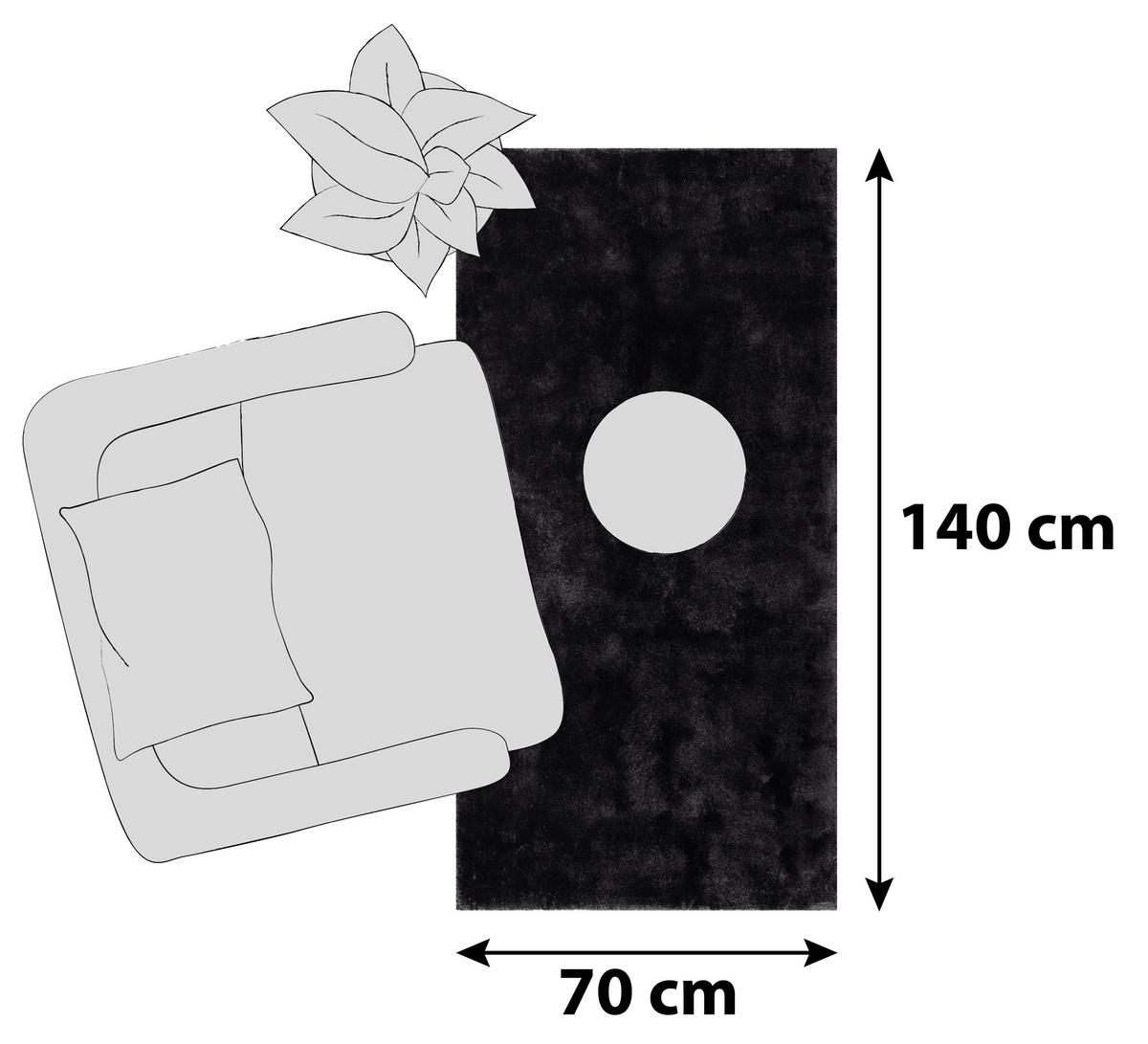 HOCHFLORTEPPICH 70/140 cm Relaxx Schwarz  - Schwarz, Basics, Textil (70/140cm) - Esprit