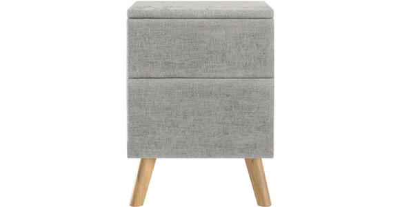 NACHTSCHRANK 40/60/40 cm Eiche vollmassiv - Eichefarben/Hellgrau, Design, Holz/Textil (40/60/40cm) - Esposa