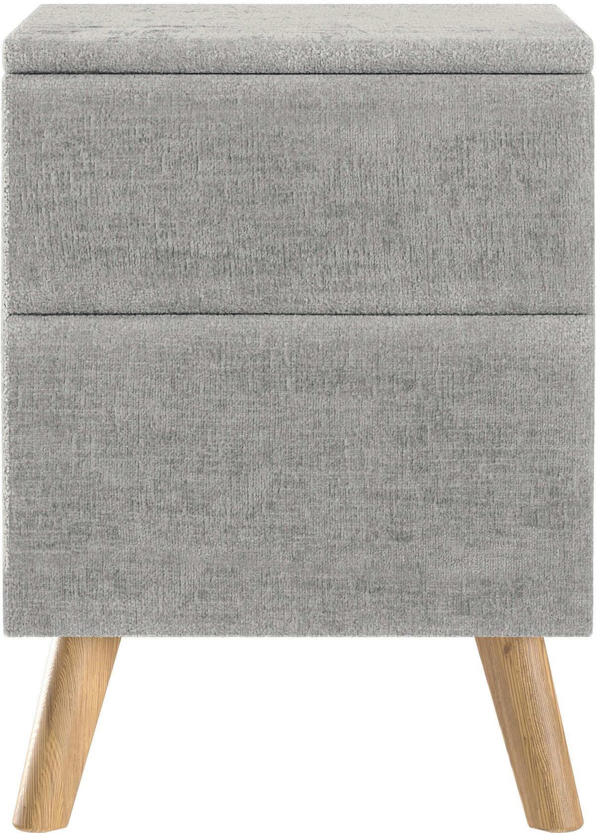 NACHTSCHRANK 40/60/40 cm Eiche vollmassiv  - Eichefarben/Hellgrau, Design, Holz/Textil (40/60/40cm) - Esposa