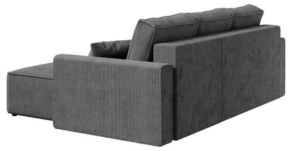 ECKSOFA Dunkelgrau Cord  - Dunkelgrau/Schwarz, KONVENTIONELL, Kunststoff/Textil (241/138cm) - Carryhome