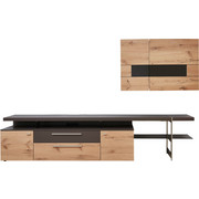 OBÝVACÍ STĚNA, hnědá, barvy dubu - barvy dubu/černá, Design, kov/dřevo (295/181/56cm) - Dieter Knoll