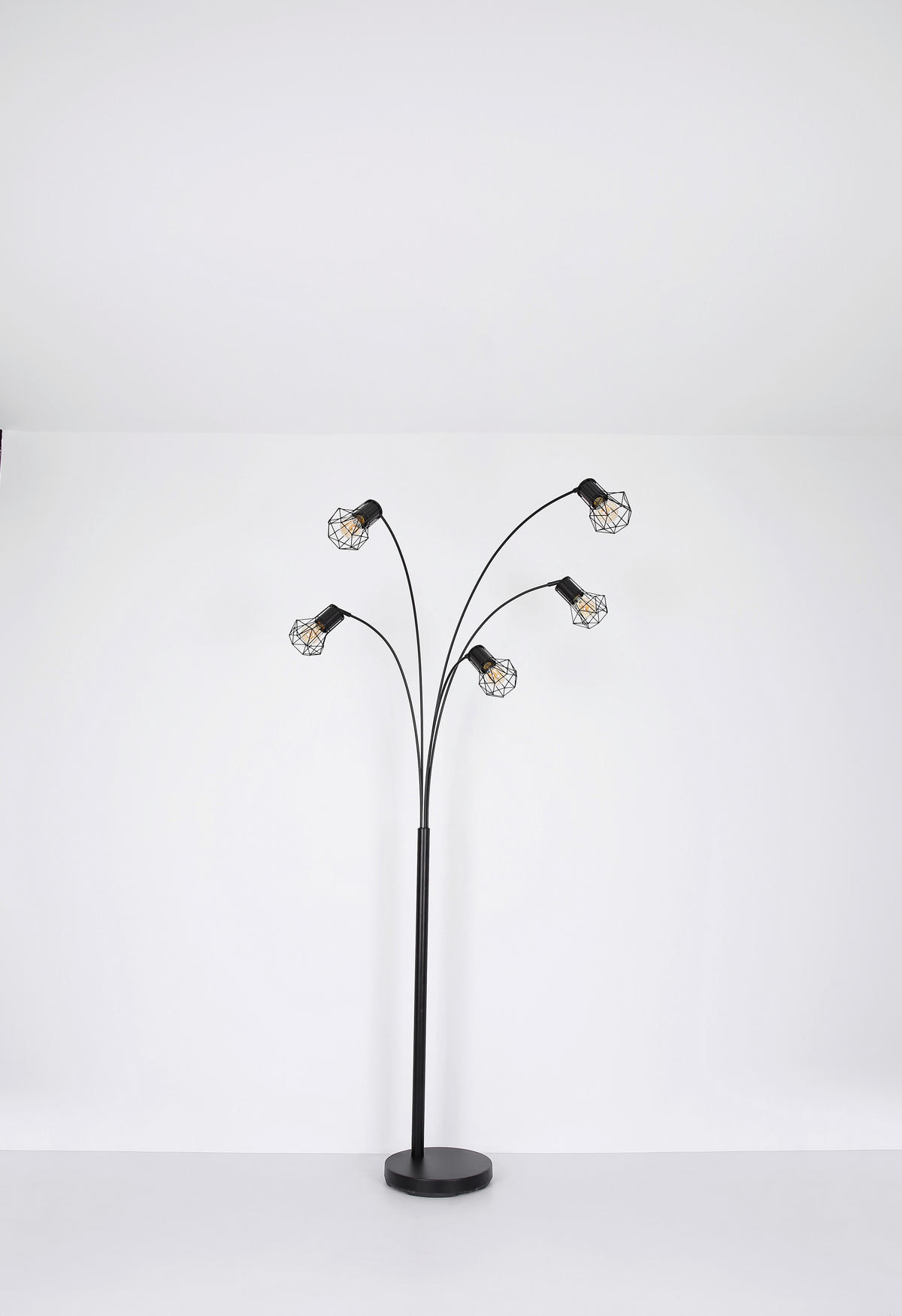 STEHLEUCHTE 74/204 cm    - Schwarz, Natur, Metall (74/204cm) - Marama