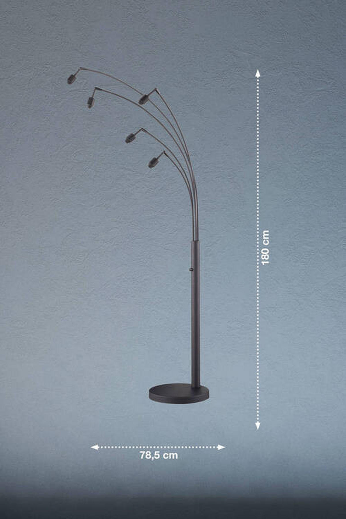 GOLVLAMPA Modular S    - svart, Basics, metall (180cm) - Fischer & Honsel