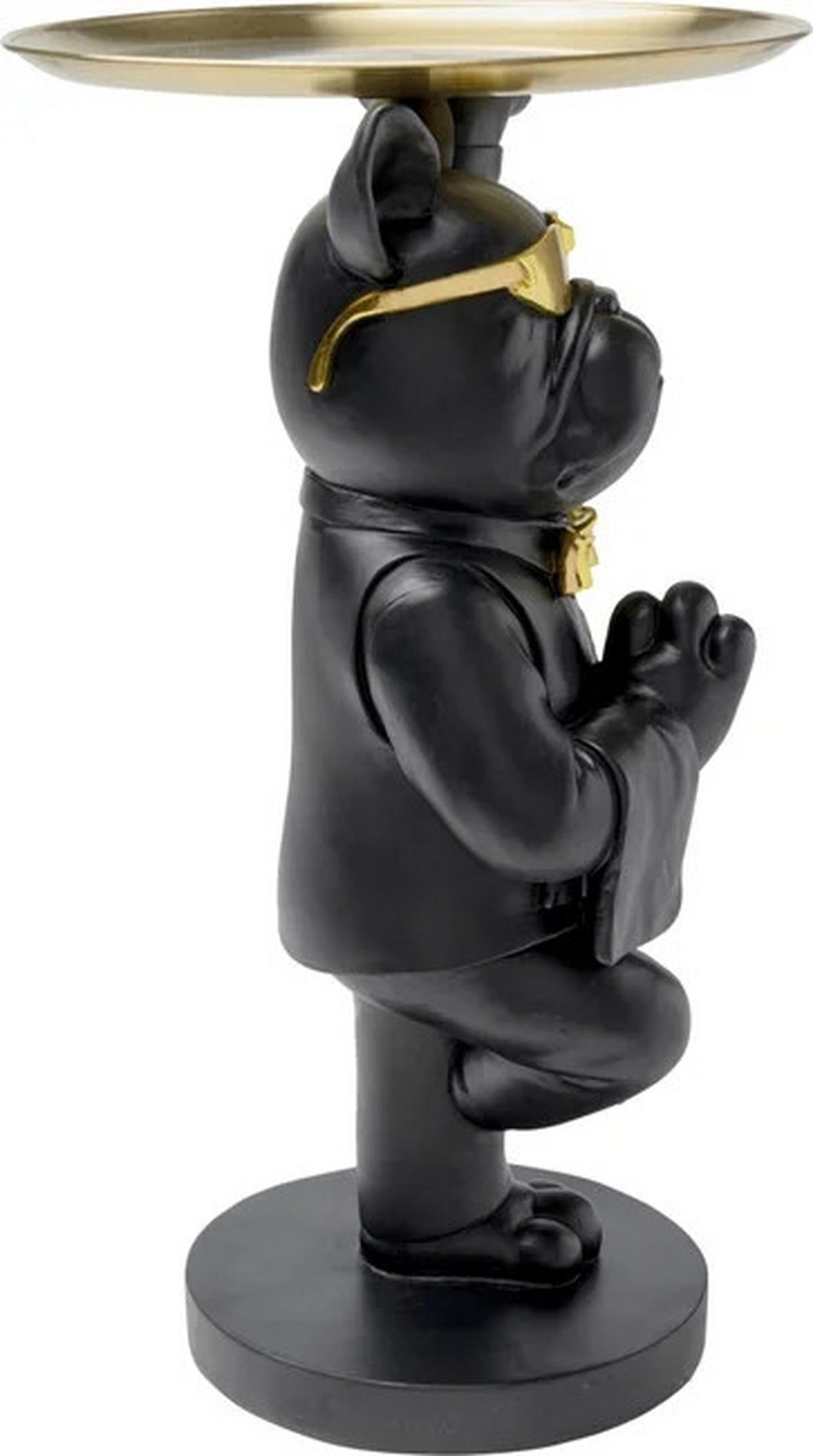 BEISTELLTISCH 39/34/56 cm Schwarz, Goldfarben rund  - Goldfarben/Schwarz, Design, Kunststoff/Metall (39/34/56cm) - Kare-Design