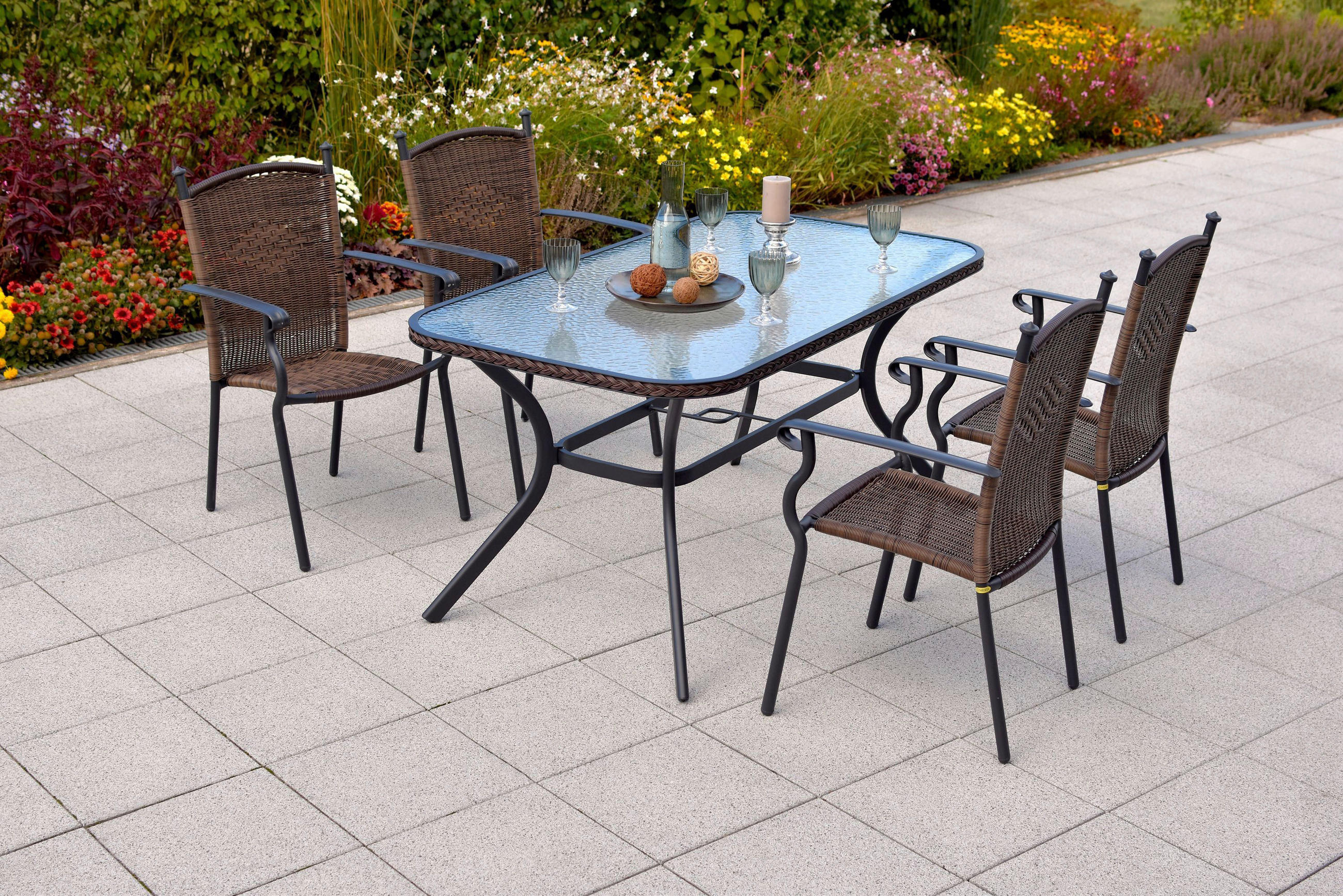 GARTENSET Aluminium  - Graphitfarben/Braun, MODERN, Kunststoff/Metall - Gardenson