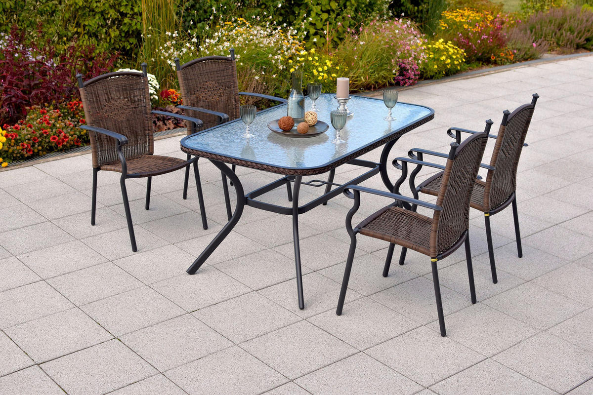 GARTENSET Aluminium  - Graphitfarben/Braun, MODERN, Kunststoff/Metall - Gardenson