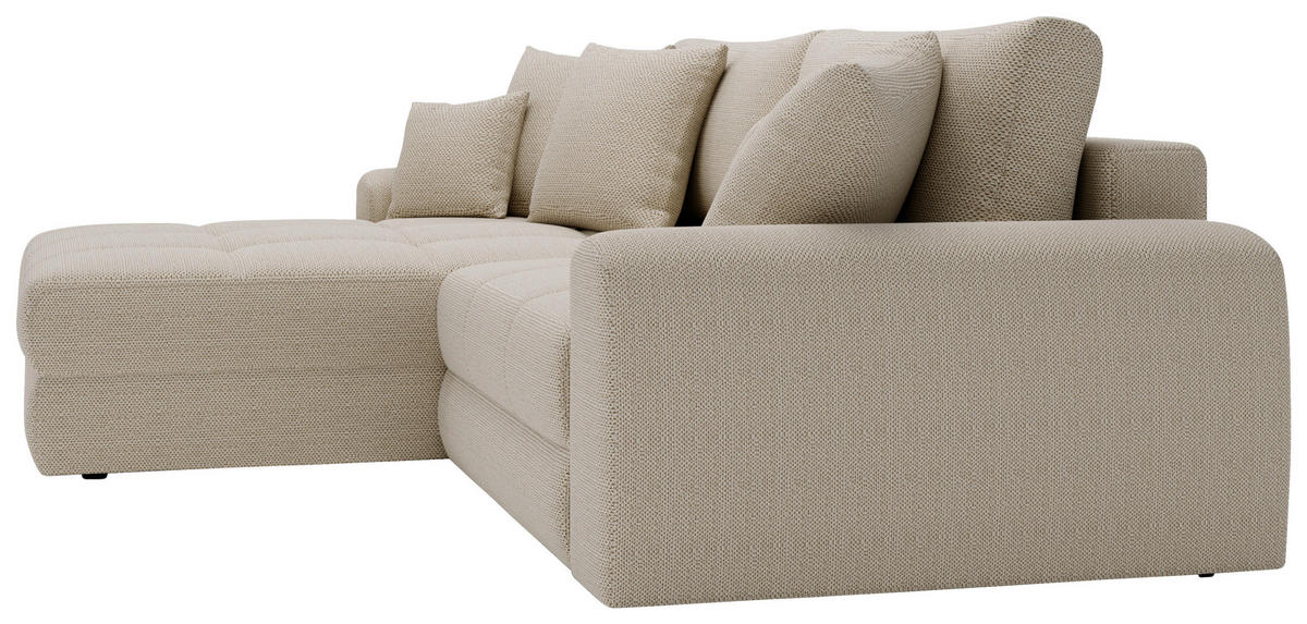 ECKSOFA LORSON Beige Struktur  - Beige/Schwarz, Design, Kunststoff/Textil (208/290cm) - Livetastic