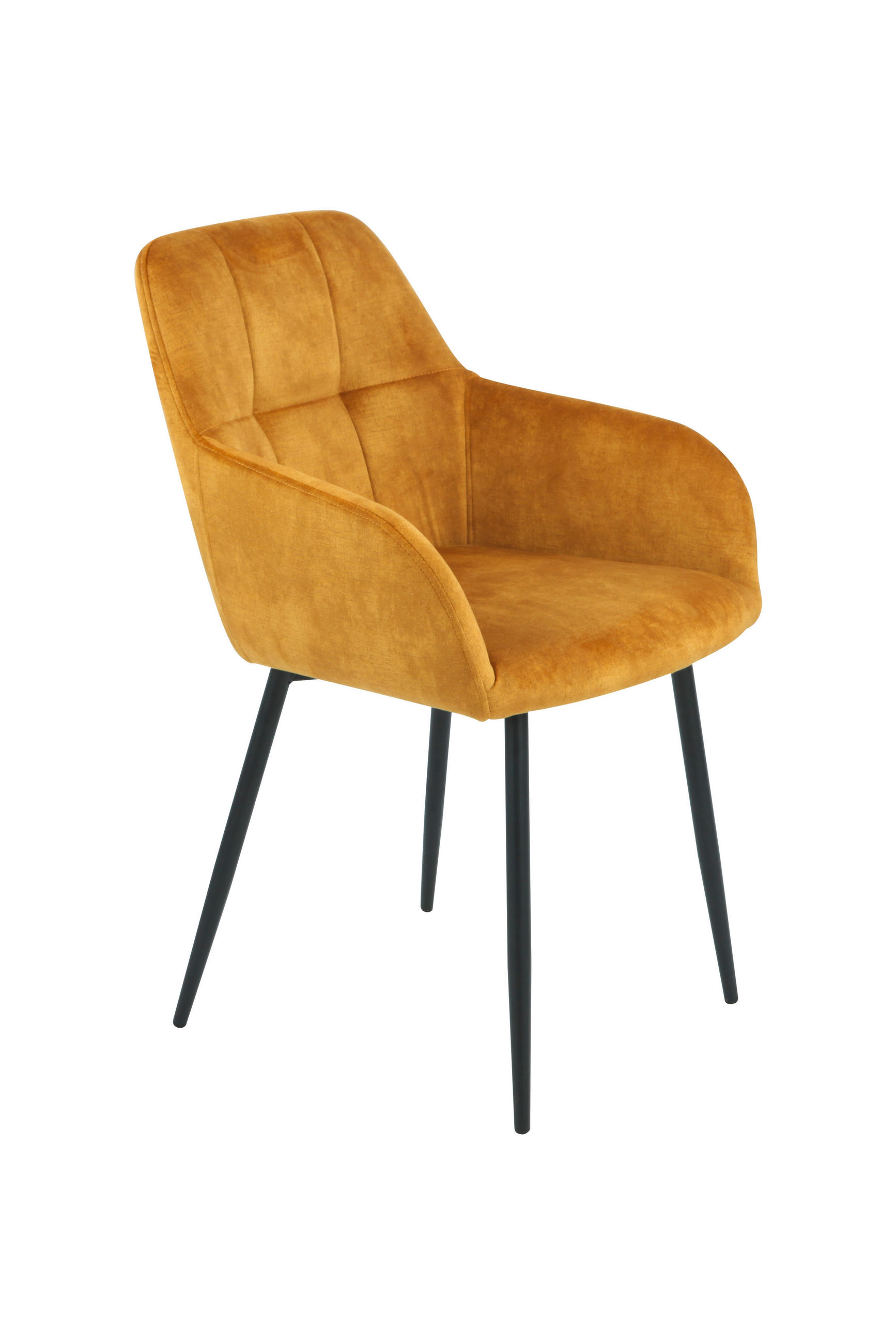 ŽIDLE S PODRUČKAMI, ocel, velur, curry žlutá - curry žlutá/černá, Moderní, kov/textil (55/84/61cm) - Livetastic