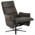 RELAXSESSEL in Leder Dunkelgrau  - Dunkelgrau/Schwarz, Design, Leder/Metall (82/119/85cm) - Dieter Knoll