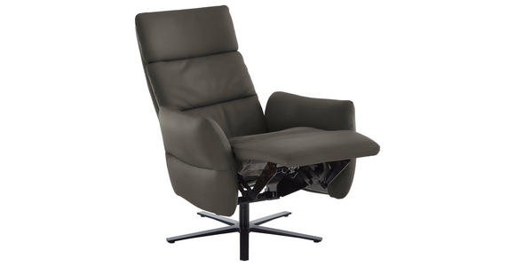 RELAXSESSEL in Leder Dunkelgrau  - Dunkelgrau/Schwarz, Design, Leder/Metall (82/119/85cm) - Dieter Knoll