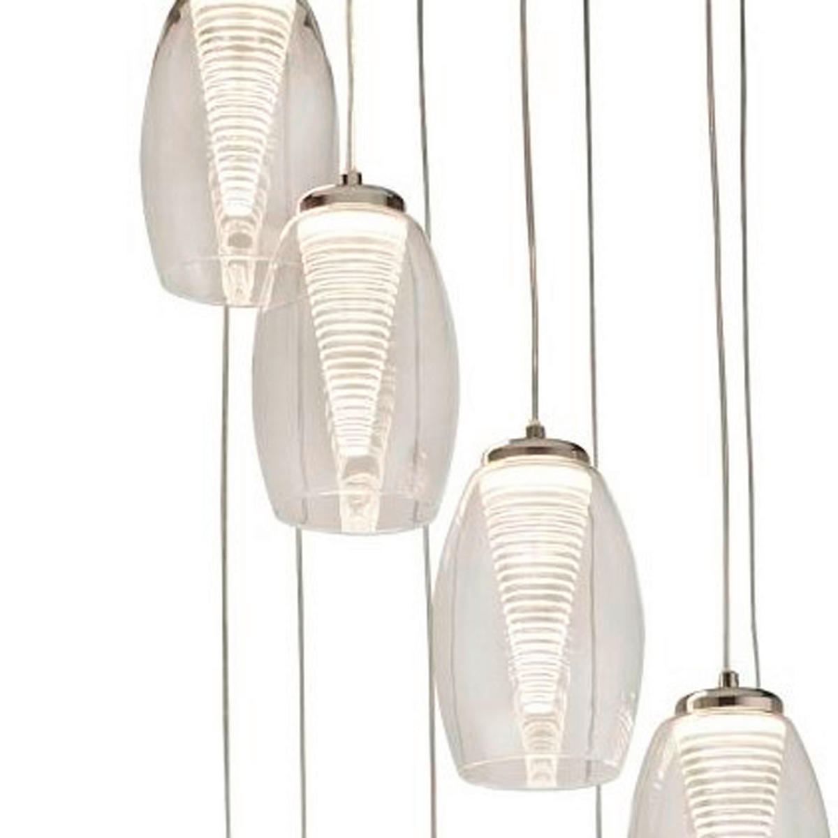 VISEČA LED-SVETILKA   60 W/4481 lm/3000 K/220-240 V/ - barve kroma/prozorno, Design, kovina/steklo (52/200/52cm)