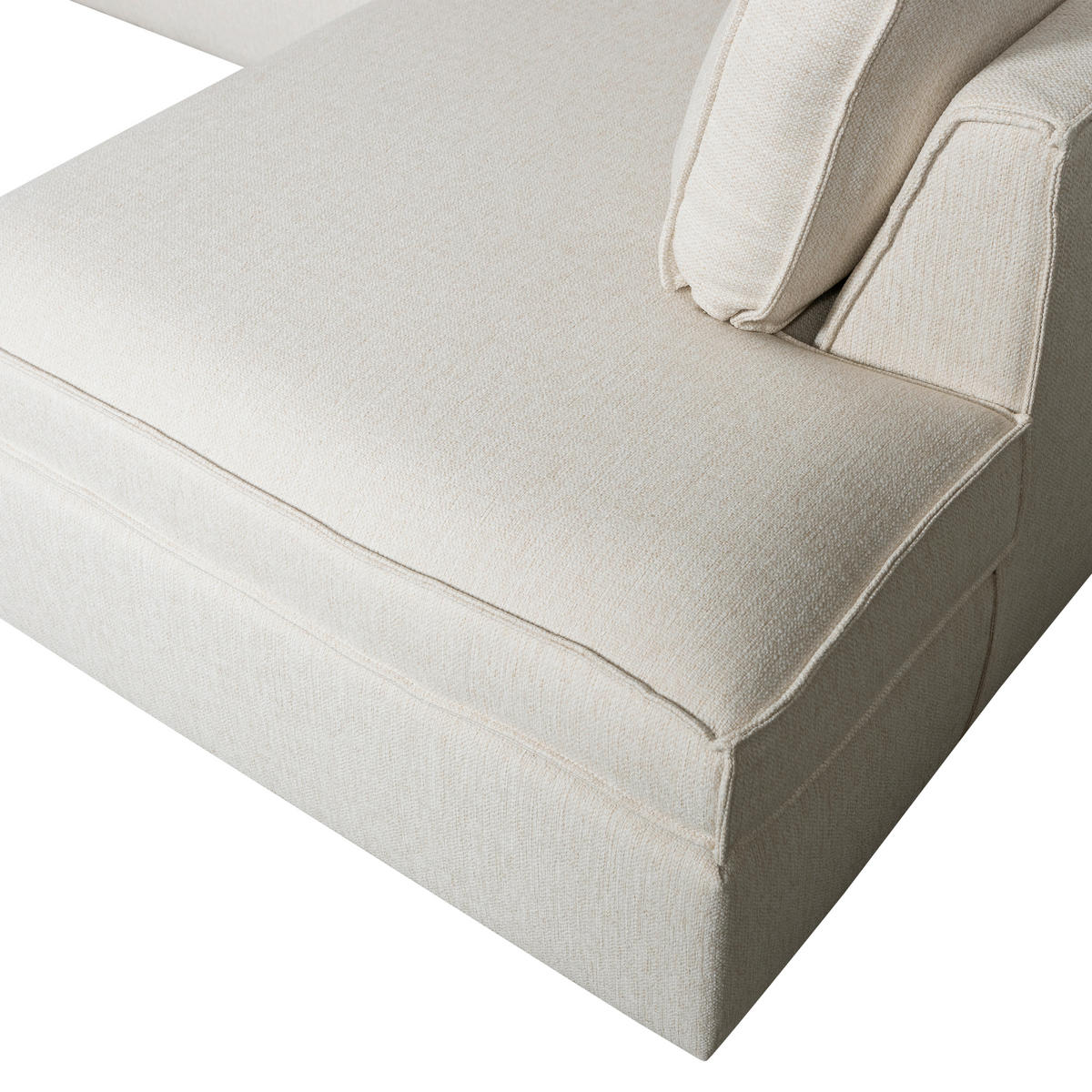 ECKSOFA Thomas Naturfarben Webstoff Rückenkissen  - Schwarz/Naturfarben, Design, Kunststoff/Textil (283/197cm) - Livetastic