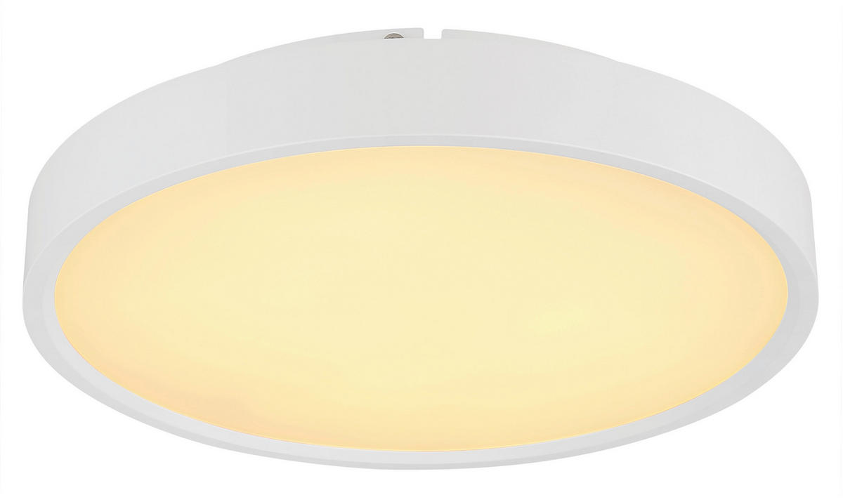 LED-DECKENLEUCHTE Jess 39/7,7 cm  - Opal/Weiß, Design, Kunststoff/Metall (39/7,7cm) - Globo