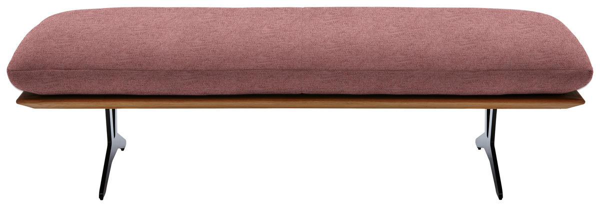 HOCKERBANK in Holz, Textil Altrosa  - Schwarz/Altrosa, Design, Holz/Textil (150/43/60cm) - Dieter Knoll