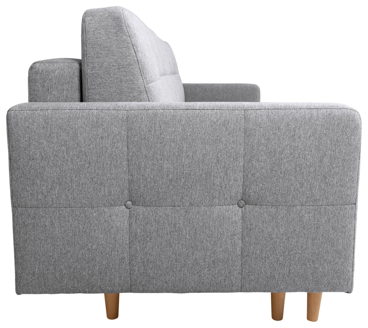 SCHLAFSOFA Flachgewebe Hellgrau  - Eiche Wotan/Hellgrau, KONVENTIONELL, Holz/Textil (222/93/99cm) - MID.YOU