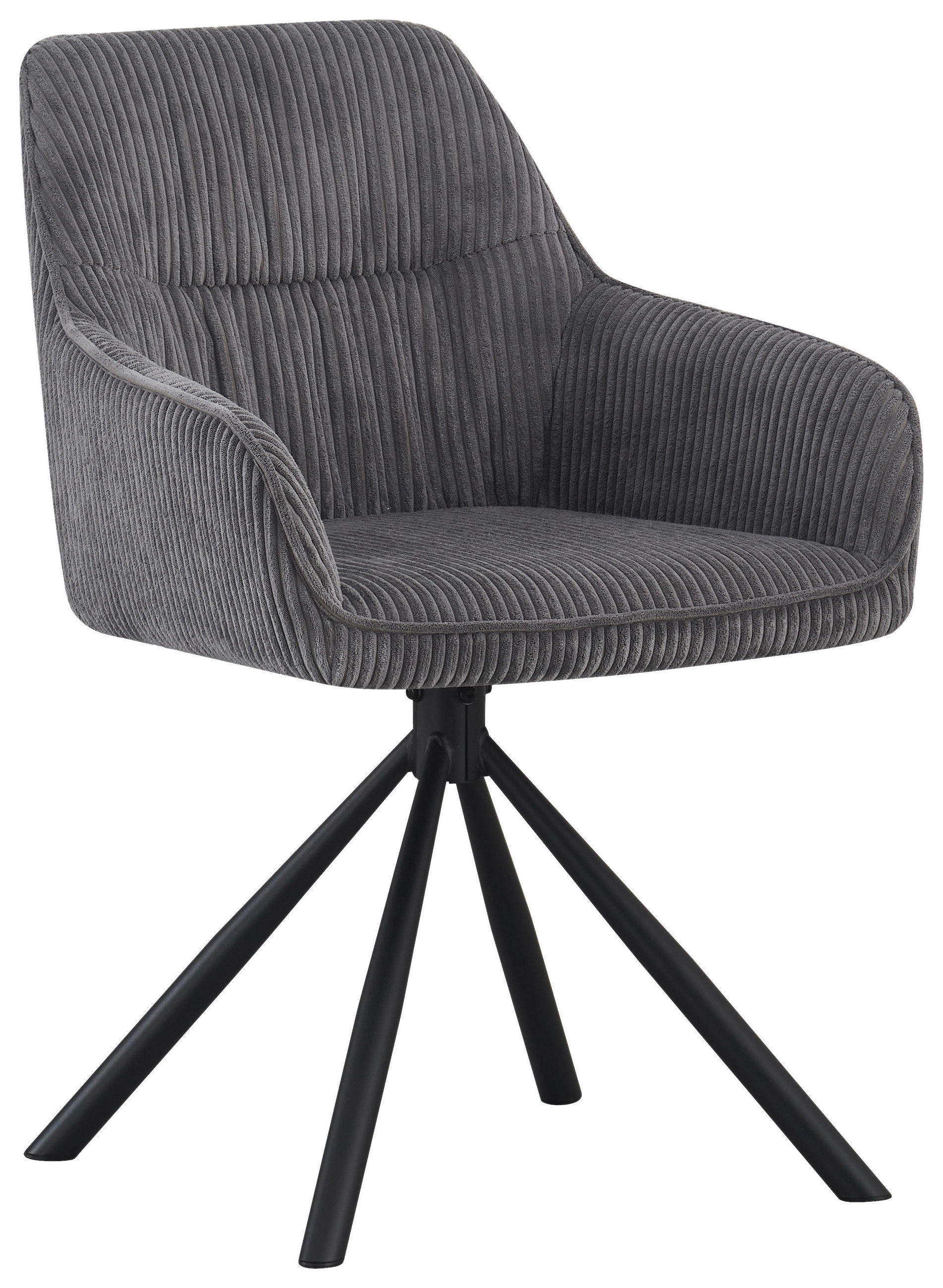 ARMLEHNSTUHL  in Eisen Cord  - Dunkelgrau/Schwarz, Design, Textil/Metall (56/83/62cm) - Carryhome