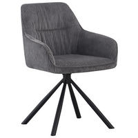 ARMLEHNSTUHL  in Eisen Cord  - Dunkelgrau/Schwarz, Design, Textil/Metall (56/83/62cm) - Carryhome