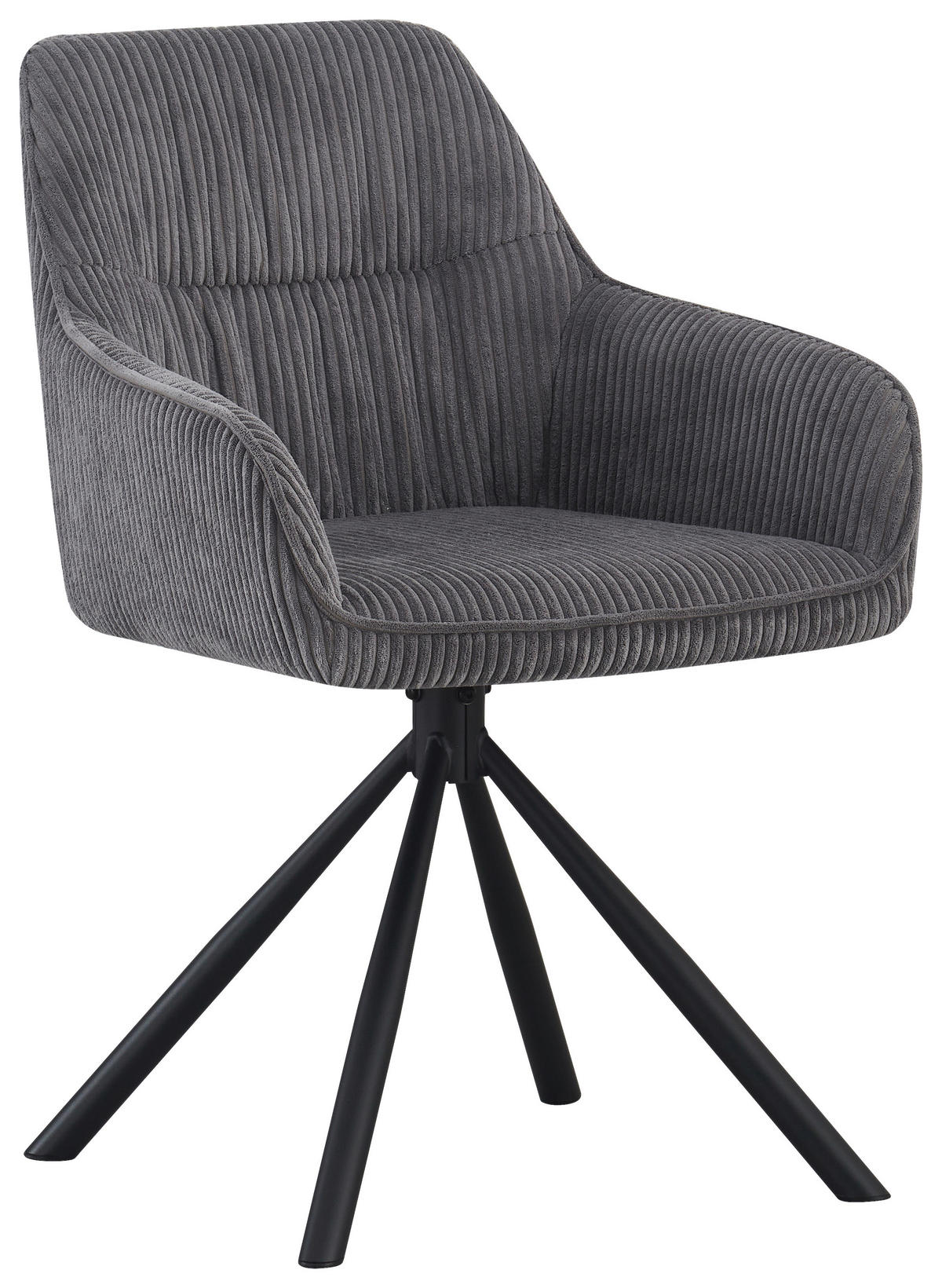 ARMLEHNSTUHL  in Eisen Cord  - Dunkelgrau/Schwarz, Design, Textil/Metall (56/83/62cm) - Carryhome