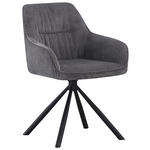 ARMLEHNSTUHL  Stoffauswahl, Sitzfläche 360° drehbar, inklusive Armlehnen Cord  - Dunkelgrau/Schwarz, Design, Textil/Metall (56/83/62cm) - Carryhome