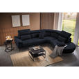 ECKSOFA in Samt Dunkelgrau  - Dunkelgrau/Schwarz, Design, Textil/Metall (299/264cm) - Novel