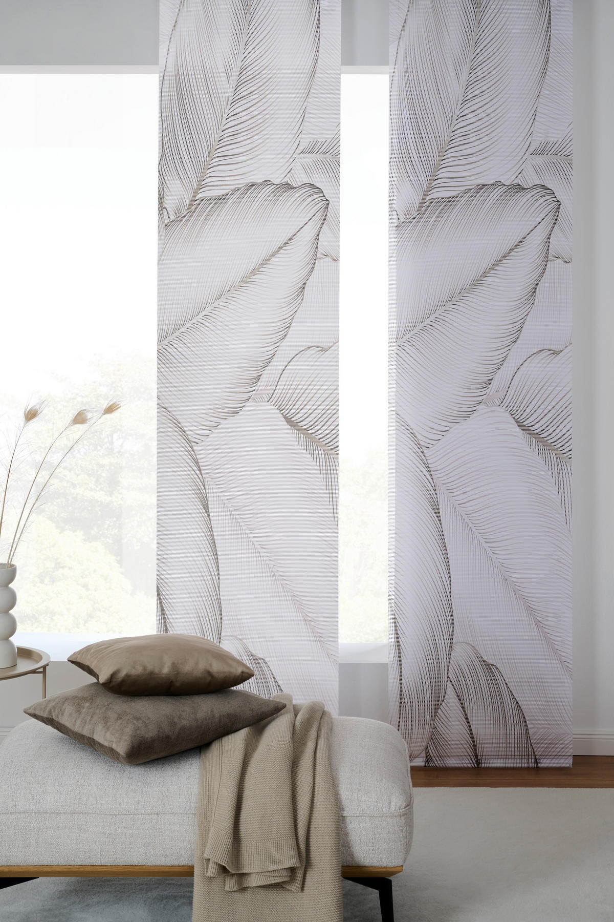 FLÄCHENVORHANG in Taupe halbtransparent  - Taupe, Basics, Textil (60/255cm) - Novel