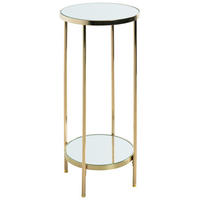 BEISTELLTISCH in Metall, Glas 28/28/66 cm  - Messingfarben, Trend, Glas/Metall (28/28/66cm)