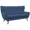3-SITZER-SOFA Cord Blau  - Blau/Schwarz, Design, Holz/Textil (187/101/95cm) - Stylife