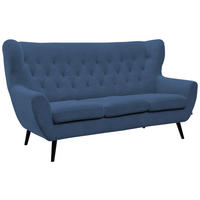 3-SITZER-SOFA Cord Blau  - Blau/Schwarz, Design, Holz/Textil (187/101/95cm) - Stylife