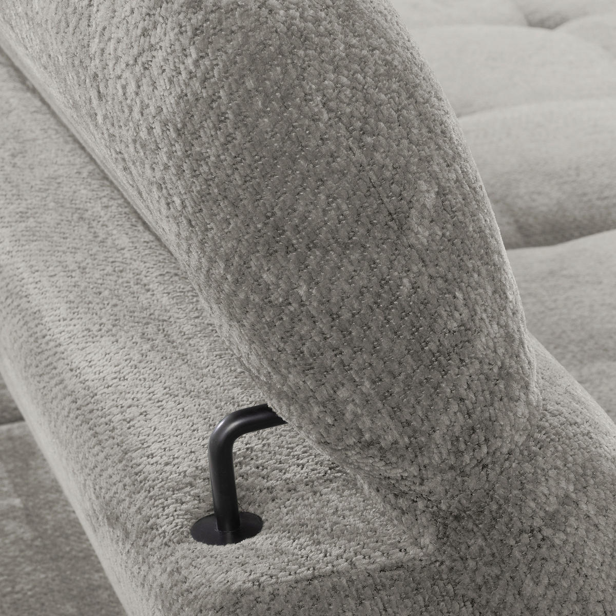 ECKSOFA  Webstoff Grau  - Schwarz/Grau, Design, Textil/Metall (268/195cm) - Livetastic