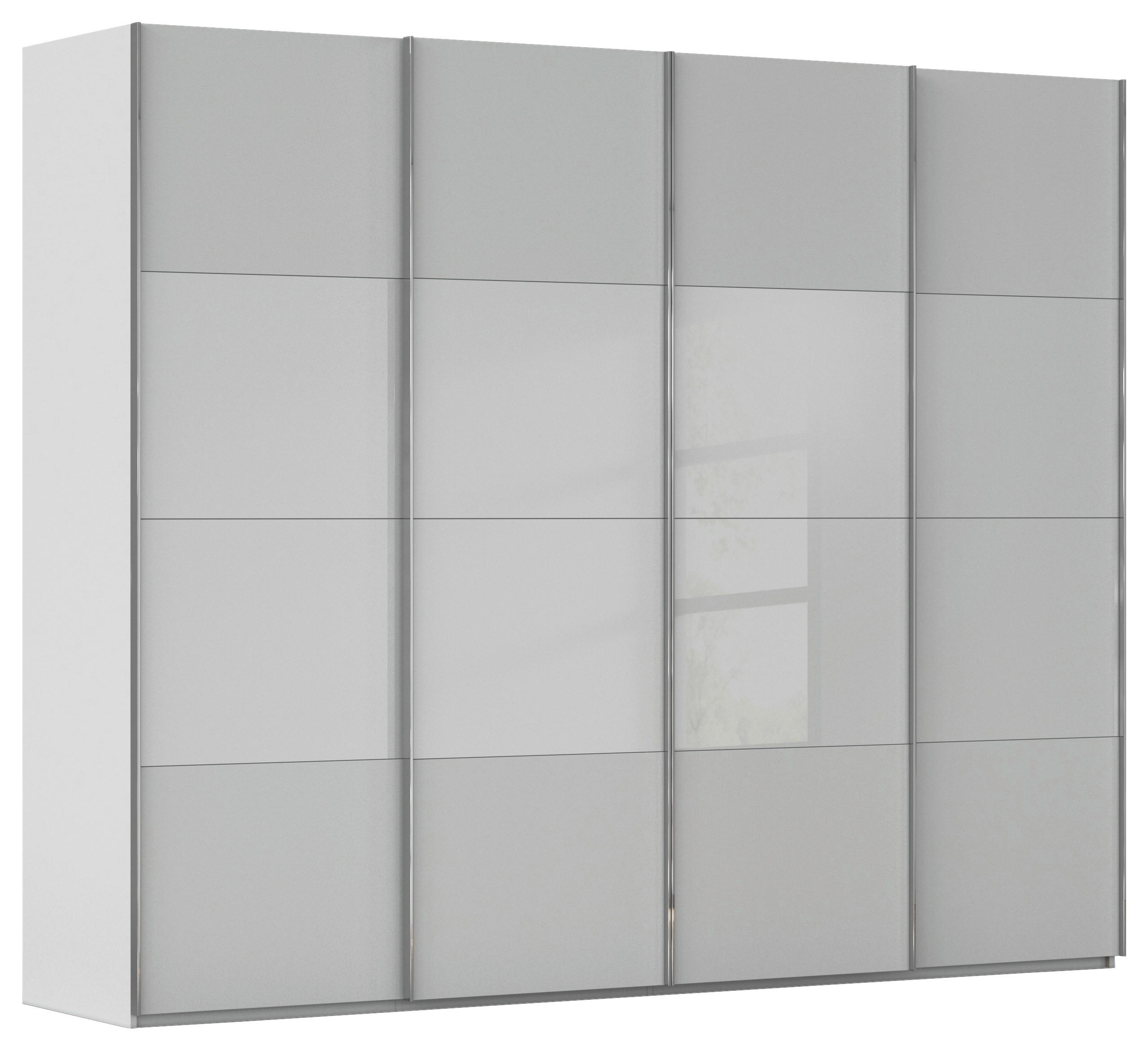 SCHWEBETÜRENSCHRANK 271/223/68 cm 4-türig Grau  - Chromfarben/Grau, KONVENTIONELL, Glas/Holzwerkstoff (271/223/68cm) - Novel