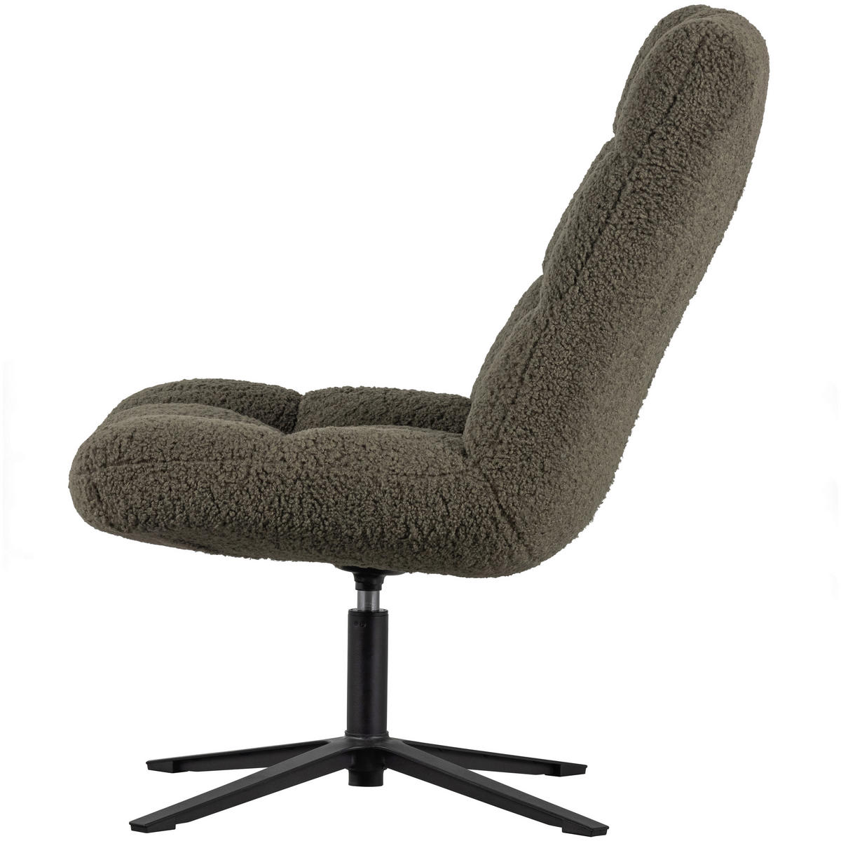 SESSEL in Teddystoff Dunkelgrün  - Dunkelgrün/Schwarz, Design, Textil/Metall (70/101/85cm) - Livetastic