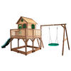 SPIELTURM 613/291/277 cm  - Braun/Grün, Konventionell, Holz (613/291/277cm)