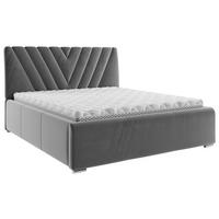 OBLAZINJENA POSTELJA 140 cm   x 200 cm  , les, tekstil, leseni material siva  - barve kroma/siva, Konvencionalno, kovina/umetna masa (140/200cm) - Boxxx