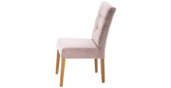 STUHL Webstoff Rosa - Eichefarben/Rosa, KONVENTIONELL, Holz/Textil (48/95/61cm) - Carryhome