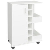 SERVIERWAGEN in Weiss  - Weiss/Silberfarben, Design, Holzwerkstoff/Kunststoff (63/85/40cm) - MID.YOU