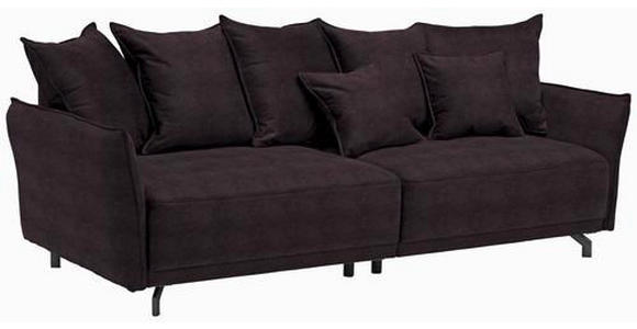 BIGSOFA in Velours Lila  - Lila/Schwarz, Design, Textil/Metall (226/91/103cm) - Carryhome