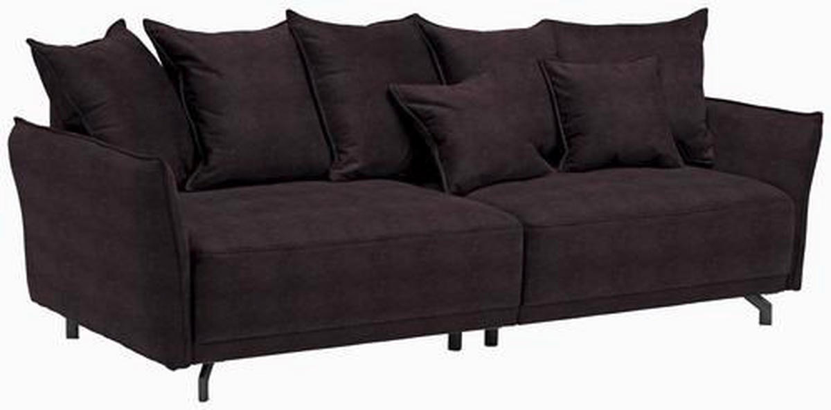 BIGSOFA in Velours Lila  - Lila/Schwarz, Design, Textil/Metall (226/91/103cm) - Carryhome
