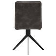 STUHL  in Stahl Lederlook Metall, Textil  - Dunkelgrau/Schwarz, Design, Textil/Metall (46,5/87/64cm) - Voleo