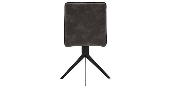 STUHL in Stahl Lederlook Metall, Textil - Dunkelgrau/Schwarz, Design, Textil/Metall (46,5/87/64cm) - Voleo
