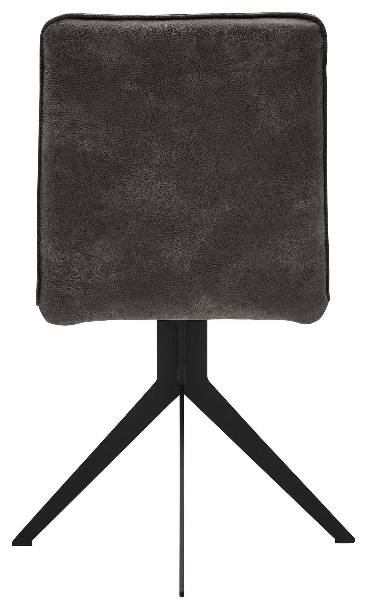 STUHL  in Stahl Lederlook Metall, Textil  - Dunkelgrau/Schwarz, Design, Textil/Metall (46,5/87/64cm) - Voleo