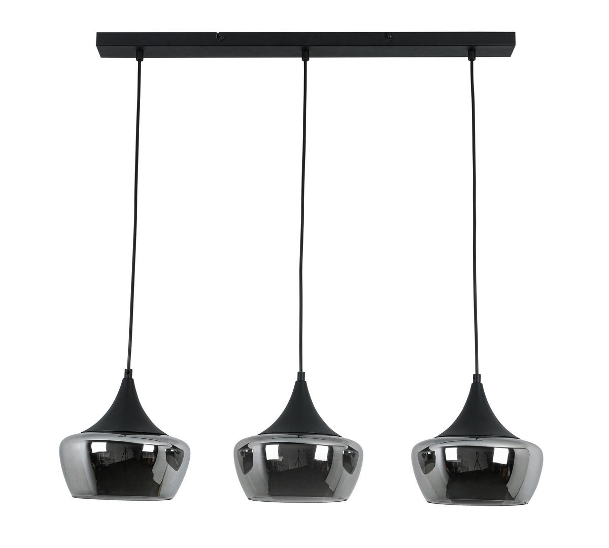VISEČA SVETILKA     80/22/120 cm        3x25 W E27 - barve kroma/črna, Konvencionalno, kovina/umetna masa (80/22/120cm) - Novel
